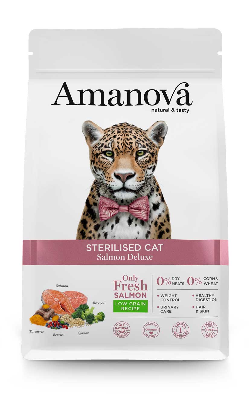 cibo per gatti Amanova sterilised salmone fresco 6kg