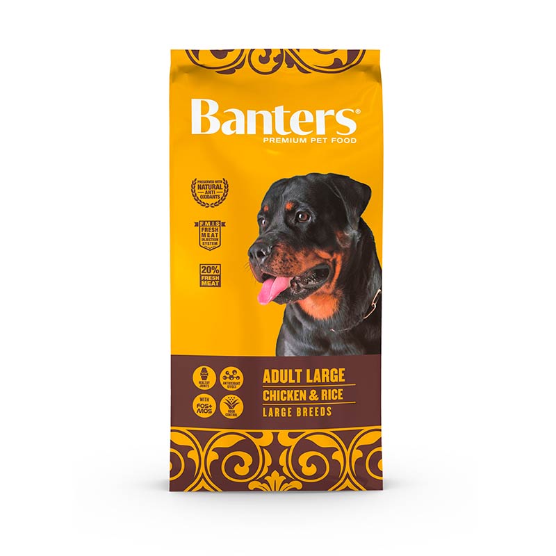 cibo per cani Banters adult large pollo e riso 15kg