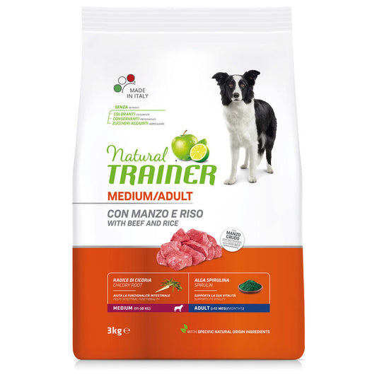 cibo per cani Natural Trainer adult medium manzo 3kg