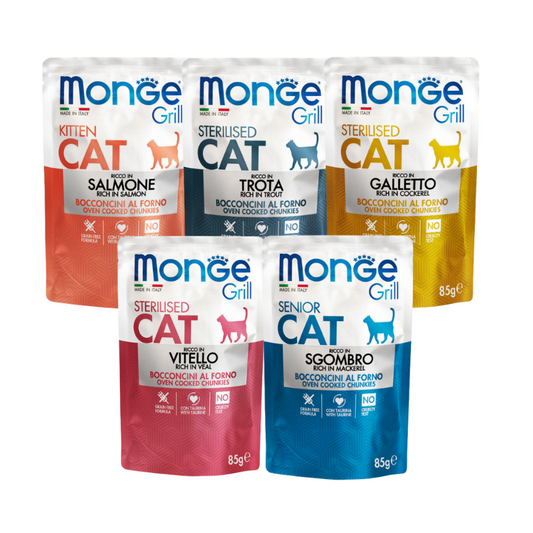 Cibo umido per gatti monge grill busta 85gr