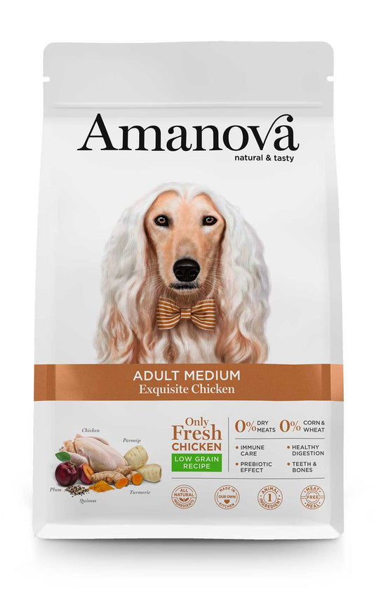 cibo per cani Amanova medium pollo fresco 12kg