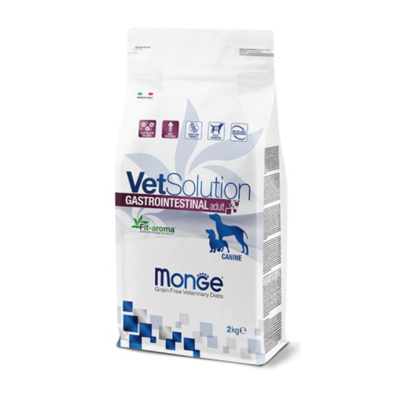 Cibo secco per cani monge Vet Solution vet canine gastrointestinal adult sacco da 2 e 12 Kg