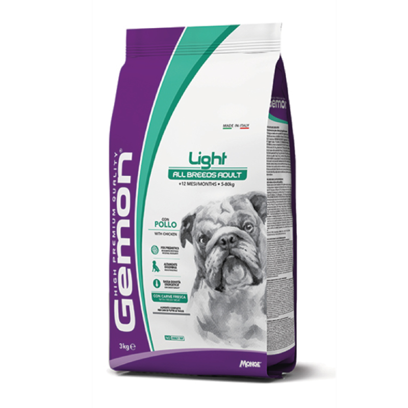 Cibo secco per cani Gemon High premium all breeds adult light da 3Kg