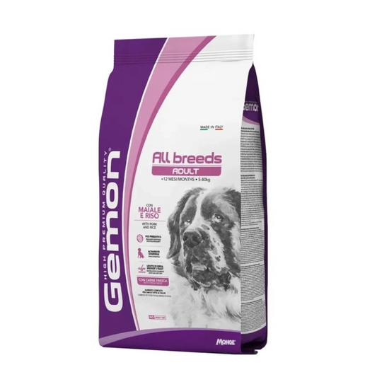 Cibo secco per cani Gemon High premium all breeds adult con maiale da 3Kg