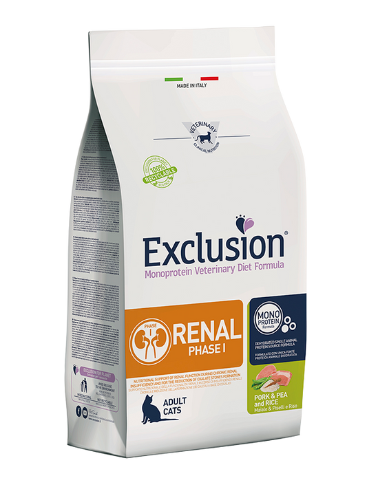 cibo per gatti Exclusion renal maiale e riso 1,5kg