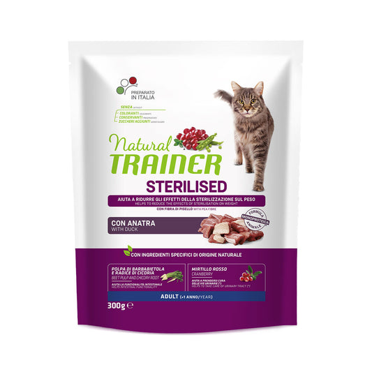 Cibo per gatti natural trainer sterilizzato anatra