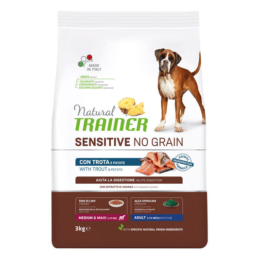 cibo per cani Natural trainer medium maxi adult no grain trota 3kg