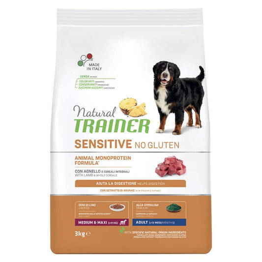 cibo per cani Trainer sensitive adult medium maxi agnello 3kg