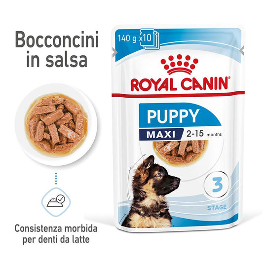 cibo umido per cani Royal canin puppy maxi 140gr