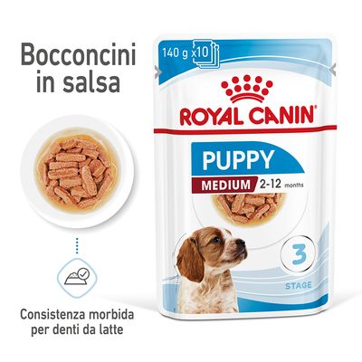 cibo umido per cani Royal canin puppy medium 140gr