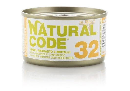 cibo per gatti Natural Code jelly tonno e mirtilli 85gr