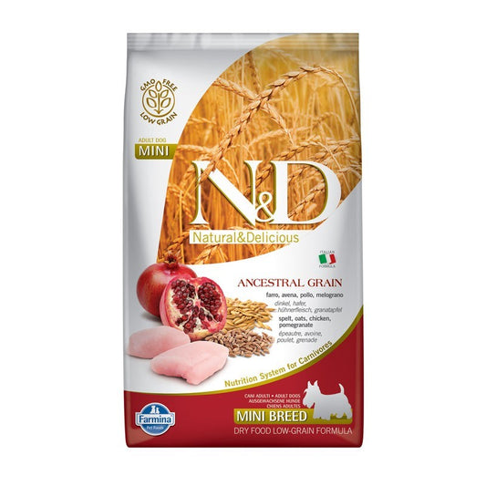 cibo per cani  Farmina N&amp;D low grain adult mini pollo e melograno 2,5kg