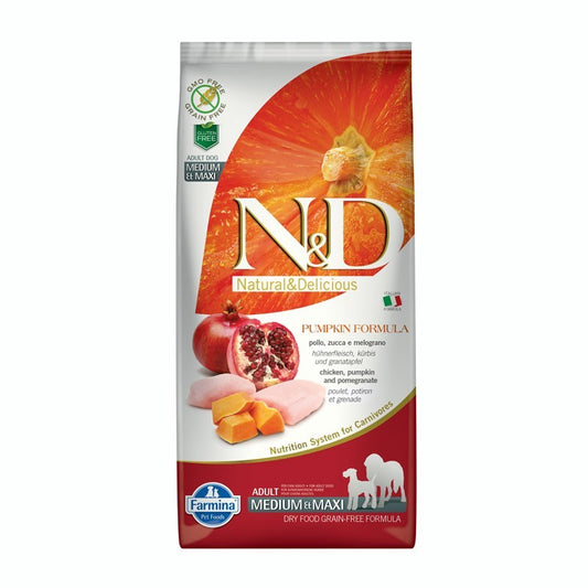 cibo per cani Farmina N&amp;D adult grain free medium e maxi pollo 12kg