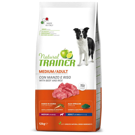 cibo per cani Natural Trainer manzo e riso 12kg
