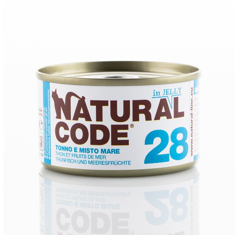 cibo per gatti Natural Code jelly tonno e mix di mare 85gr