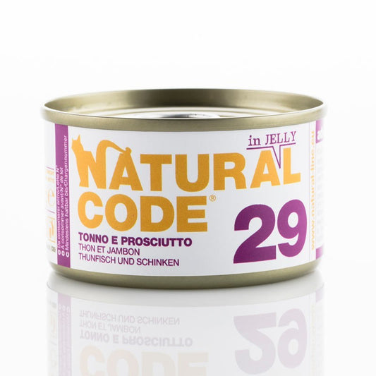 cibo per gatti Natural Code jelly tonno e prosciutto 85gr