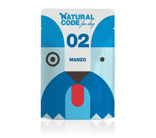 cibo per cani Natural code bustina P02 manzo 300gr