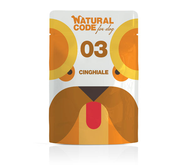 cibo per cani Natural code bustina P03 cinghiale 100gr