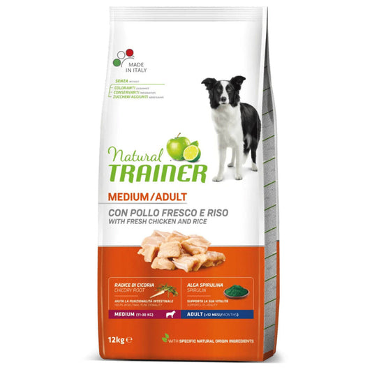 cibo per cani Natural Trainer pollo fresco e riso 12kg