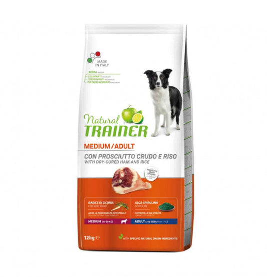 cibo per cani Natural Trainer prosciutto crudo e riso 12kg