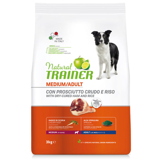 cibo per cani Natural Trainer adult medium prosciutto 3kg