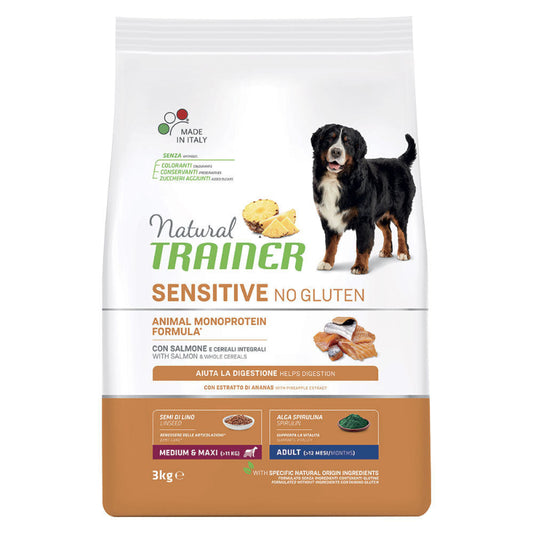 cibo per cani Trainer sensitive adult medium e maxi salmone 3kg