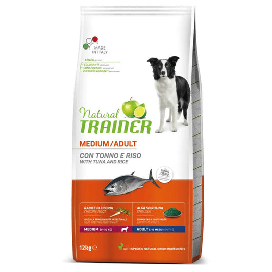 cibo per cani Natural Trainer tonno e riso 12kg