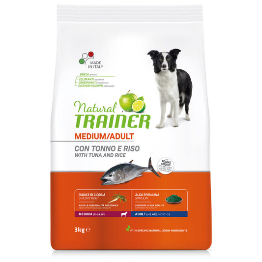 cibo per cani Natural Trainer adult medium tonno 3kg